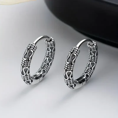 Ανδρικό σκουλαρίκι POP στρογγυλό steel Gothic