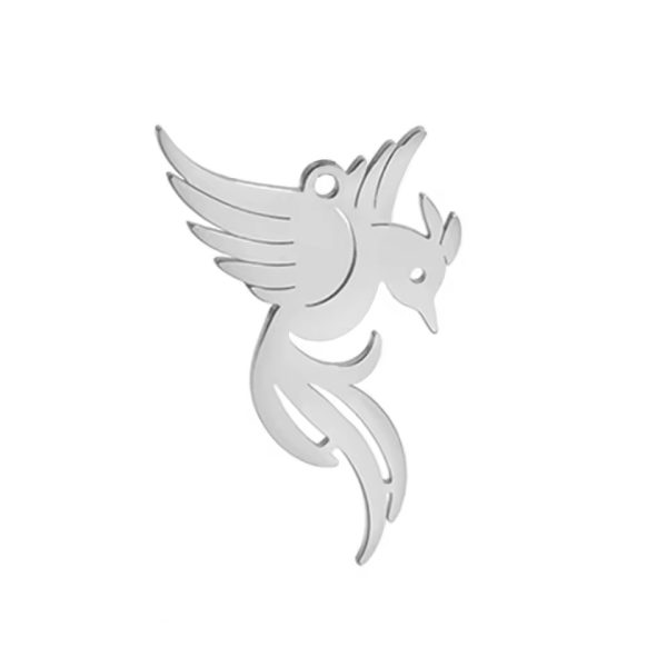 Ανδρικό ατσάλινο σκουλαρίκι ασημί phoenix 1τμχ
