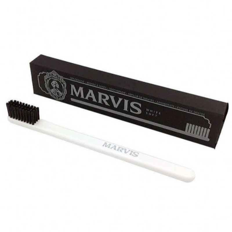 Marvis white toothbrush with soft bristles