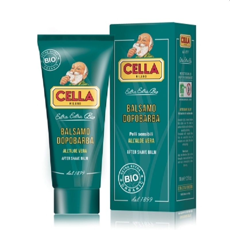 Cella Milano after shave balm tube bio/organic with aloe vera (sensitive skin) 100ml(3.5fl.oz.)