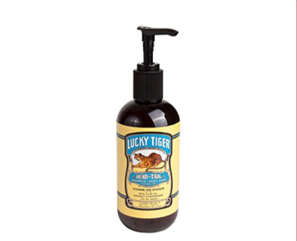 Lucky Tiger Head to Tail Shampoo & Body Wash(olive oil,coconut & pepermint) 240g (8floz.)