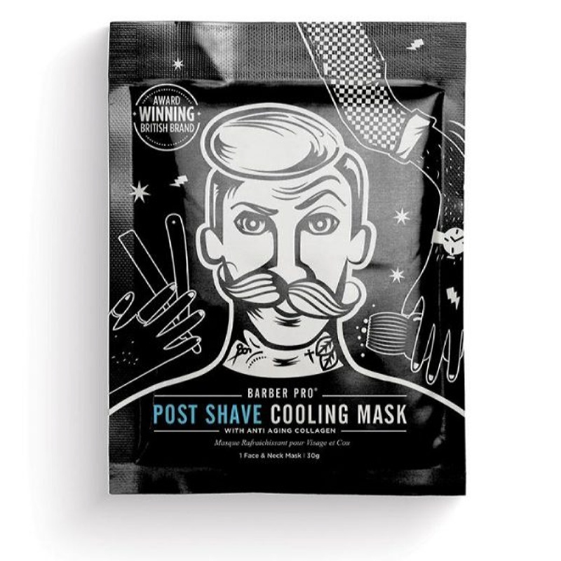 BARBER PRO FOAMING POST SHAVE COOLING MASK (with anti-ageing collagen)